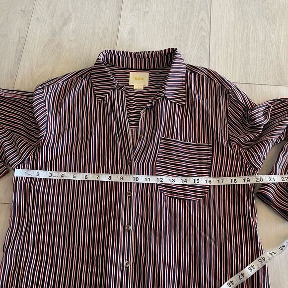 Anthropologie Maeve Adelaide Poplin Stripe Shirt size S - Picture 3 of 8